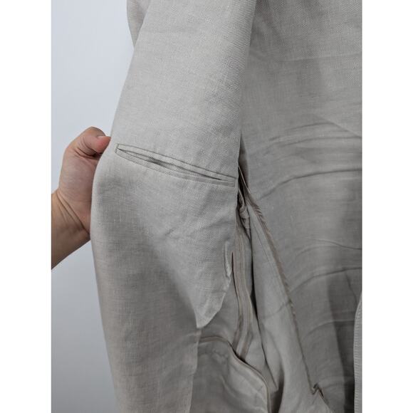 100% Linen Beige Vineyard Vines Men's Blazer Size 44L Made in Portugal - Picture 7 of 8